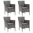 vidaXL 5 Piece Dining Set in Gray