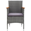 vidaXL Dining Set Table in Black/Chair in Gray/Cushion in Dark Gray Aluminum