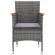 vidaXL PE Rattan 7 Piece Lightweight Dining Set in Gray