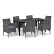 vidaXL PE Rattan 7 Piece Lightweight Dining Set in Gray