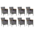 vidaXL Dining Set in Black/Gray/Dark Gray/Natural Wood