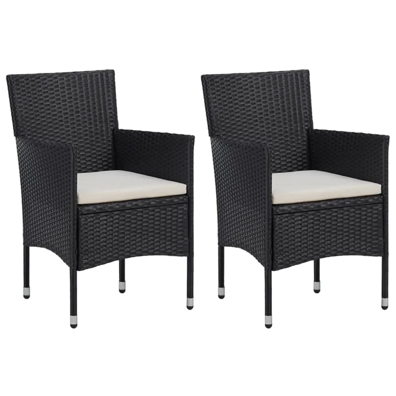 vidaXL PE Rattan & Polyester Medium Dining Set in Black