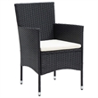 vidaXL PE Rattan & Polyester Medium Dining Set in Black