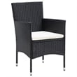 vidaXL Dining Set in Black/Cream White