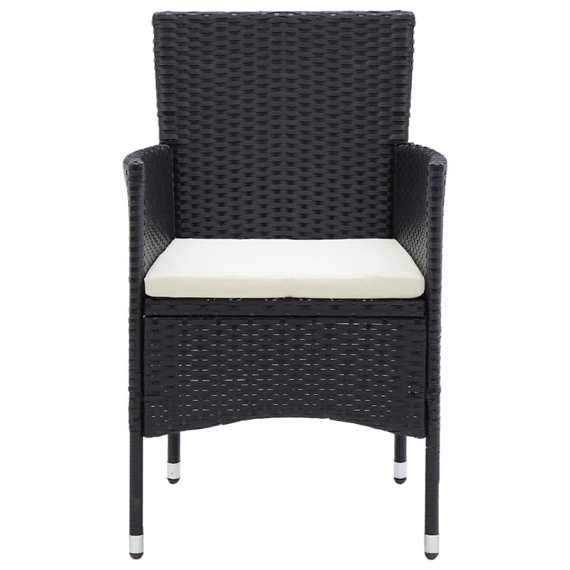 vidaXL Poly Rattan & Aluminum Dining Set in Black