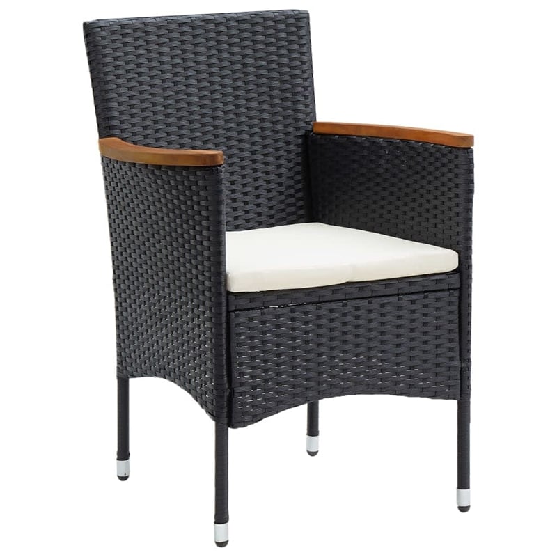 vidaXL Dining Set in Black/Cream White