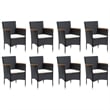 vidaXL PE Rattan & Solid Acacia Wood Dining Set in Black