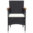 vidaXL PE Rattan & Solid Acacia Wood Dining Set in Black