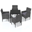 vidaXL Dining Set in Table Black/Chair Gray/Cushion Dark Gray