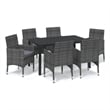 vidaXL Poly Rattan & Steel Medium Dining Set in Gray