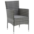 vidaXL Poly Rattan & Steel Medium Dining Set in Gray
