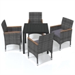 vidaXL Dining Set in Gray/Dark Gray/Black/Natural Wood