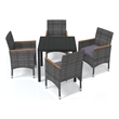 vidaXL Dining Set in Gray/Dark Gray/Black/Natural Wood