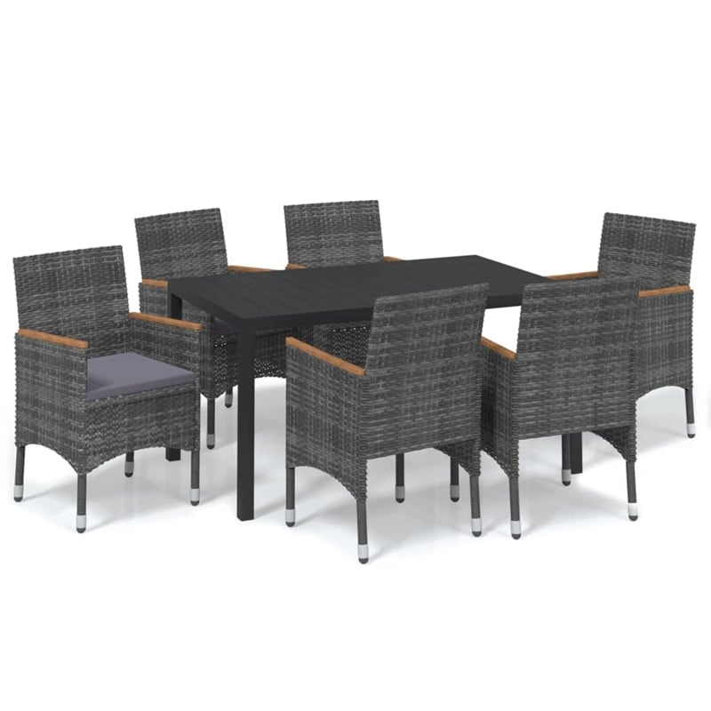 vidaXL Dining Set in Gray/Black/Dark Gray