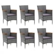 vidaXL Dining Set in Gray/Black/Dark Gray