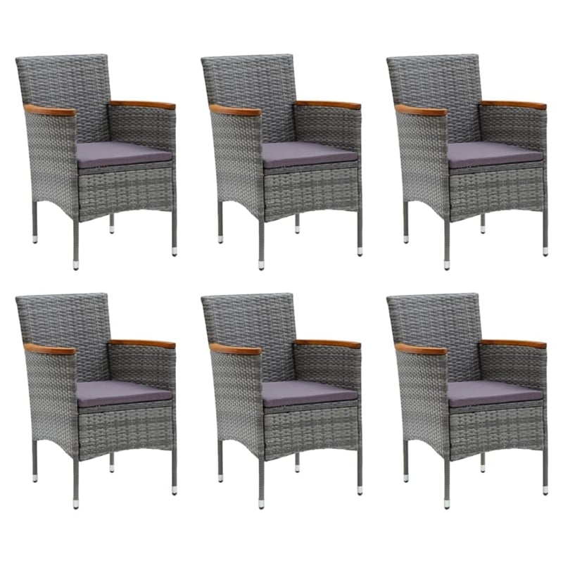 vidaXL Dining Set in Gray/Black/Dark Gray