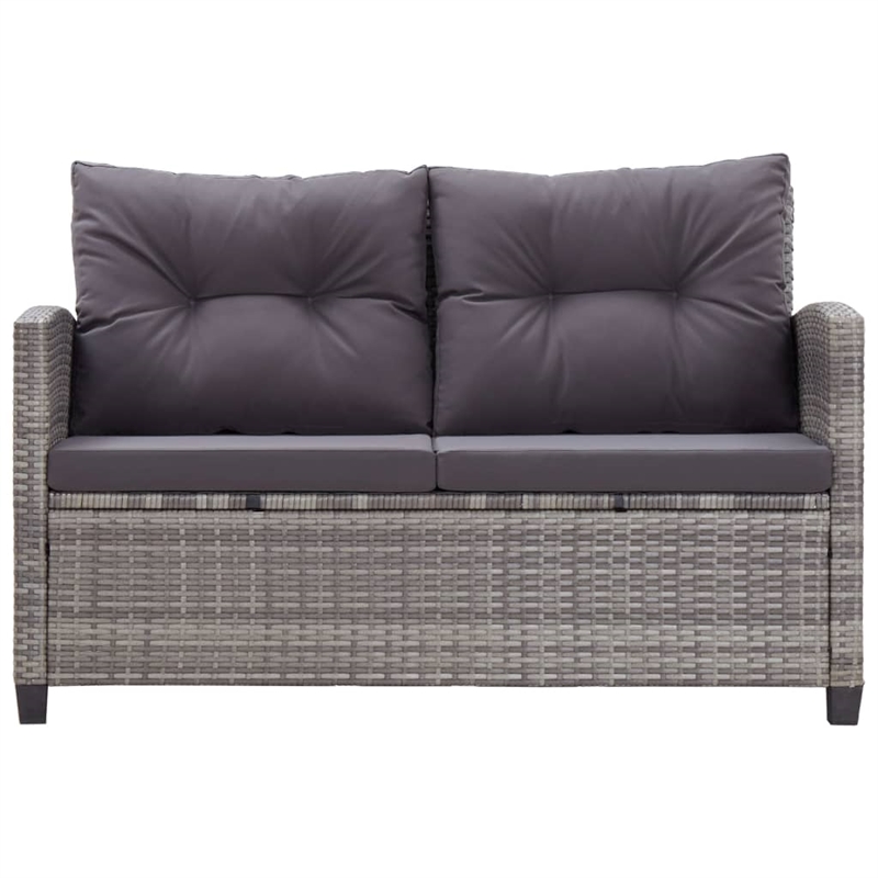 vidaXL PE Rattan Medium Lightweight Garden Dining in Gray