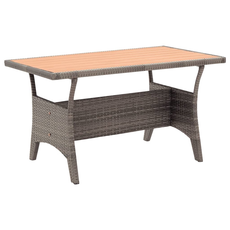 vidaXL PE Rattan Medium Lightweight Garden Dining in Gray