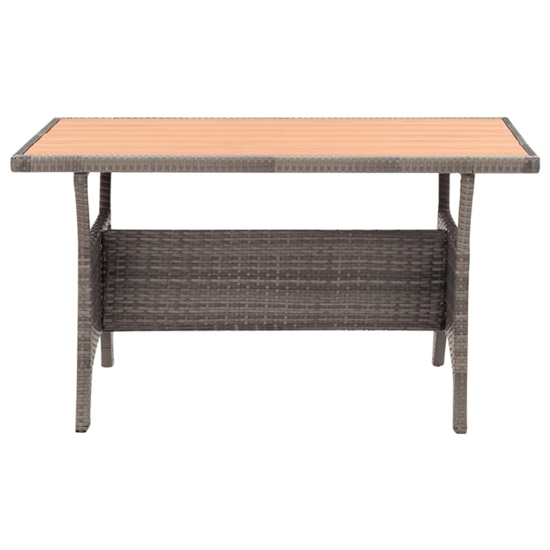 vidaXL PE Rattan Medium Lightweight Garden Dining in Gray