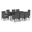 vidaXL 9 Piece Garden Patio Dining Set in Gray