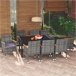 vidaXL 9 Piece Garden Patio Dining Set in Gray
