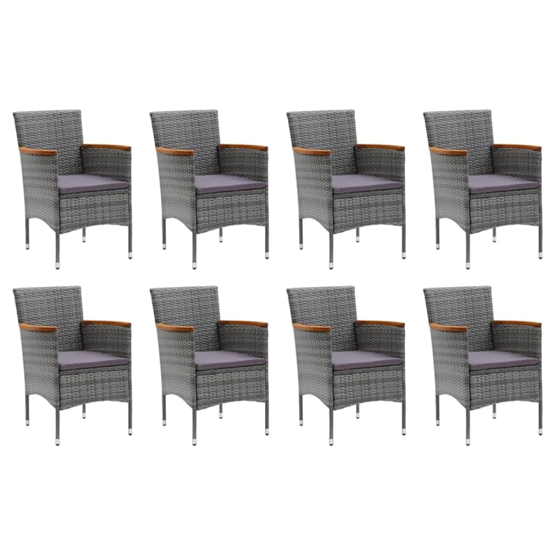 vidaXL 9 Piece Garden Patio Dining Set in Gray