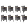 vidaXL 9 Piece Garden Patio Dining Set in Gray