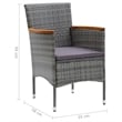 vidaXL 9 Piece Garden Patio Dining Set in Gray