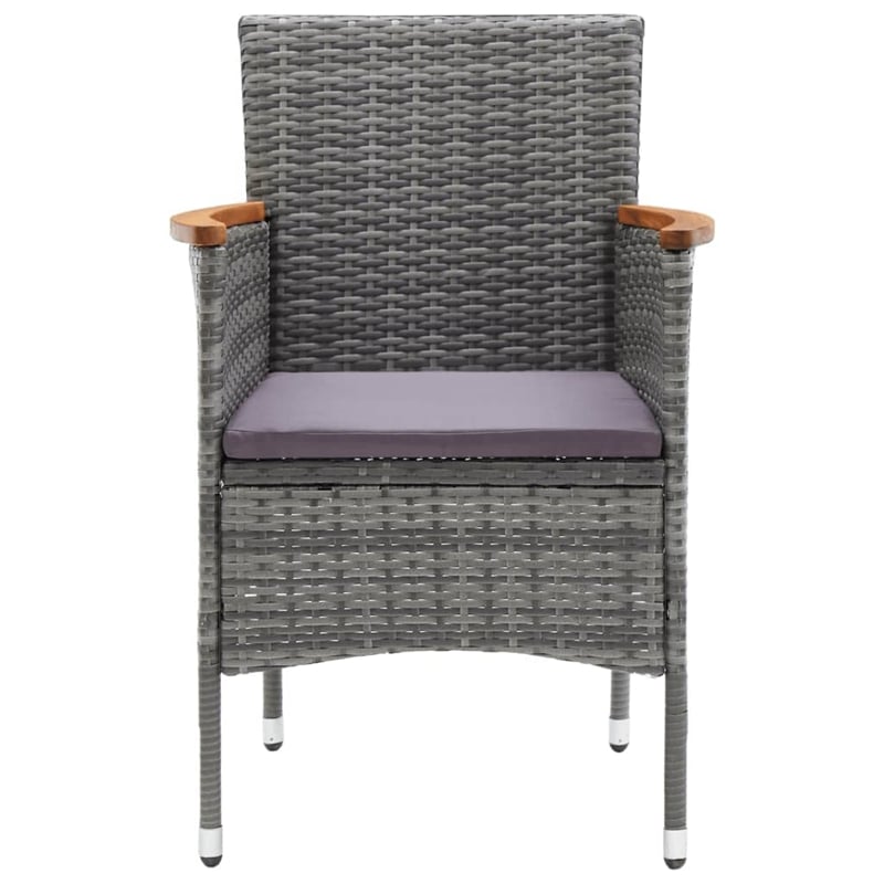 vidaXL 9 Piece Garden Patio Dining Set in Gray