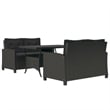 vidaXL PE Rattan Medium Rectangular Dining Set in Black