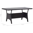 vidaXL PE Rattan Medium Rectangular Dining Set in Black