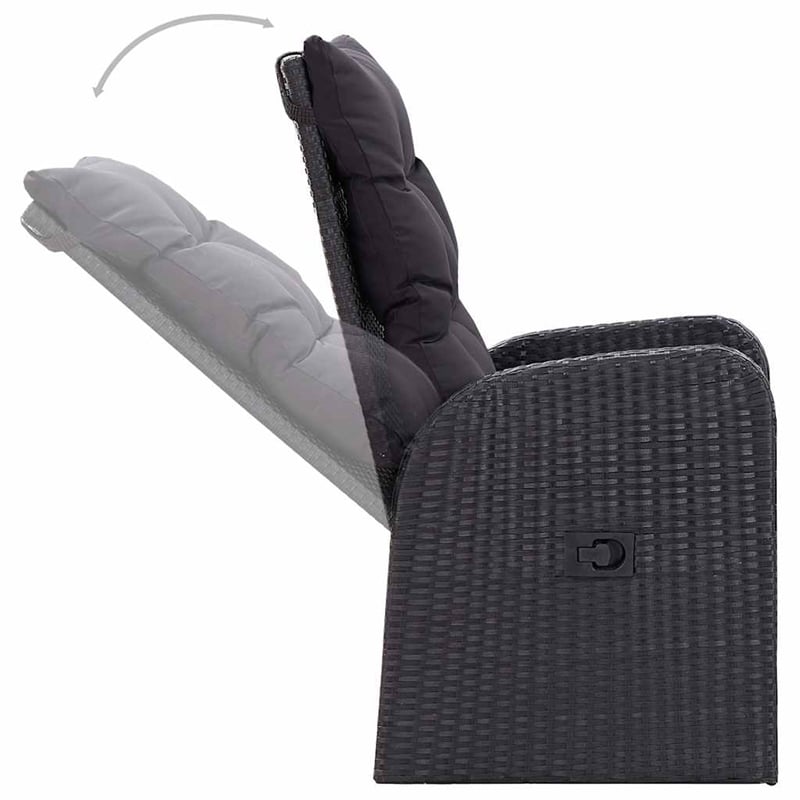 vidaXL Garden Dining Set in Black