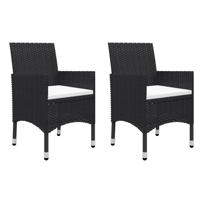 vidaXL Garden Dining Set in Black/Cream White