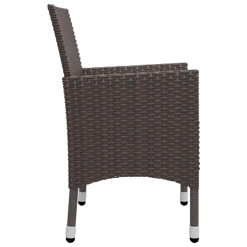 vidaXL Garden Dining Set in Brown/Cream White