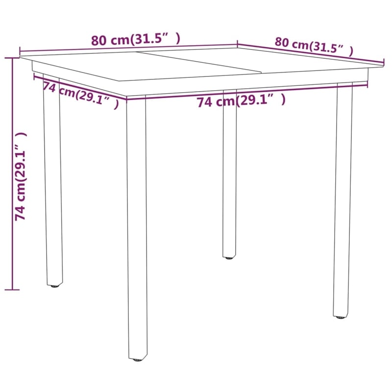 vidaXL Powder-Coated Steel Standard Garden Dining Set in Black