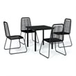 vidaXL Powder-Coated Steel Standard Garden Dining Set in Black