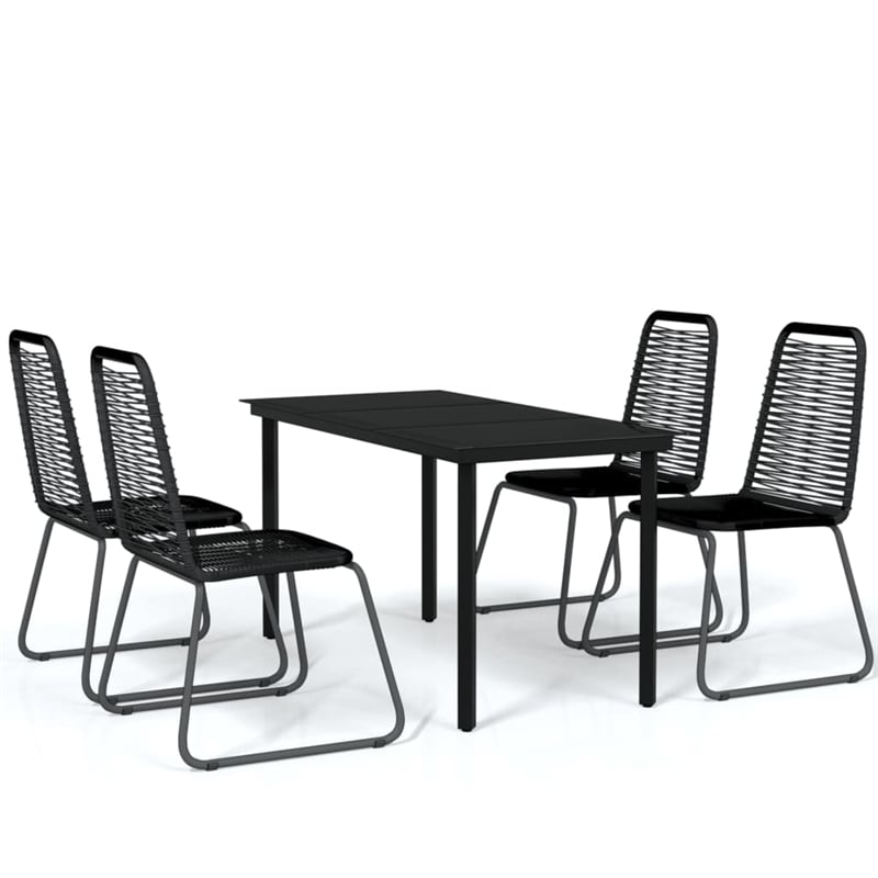 vidaXL Garden Dining Set in Black