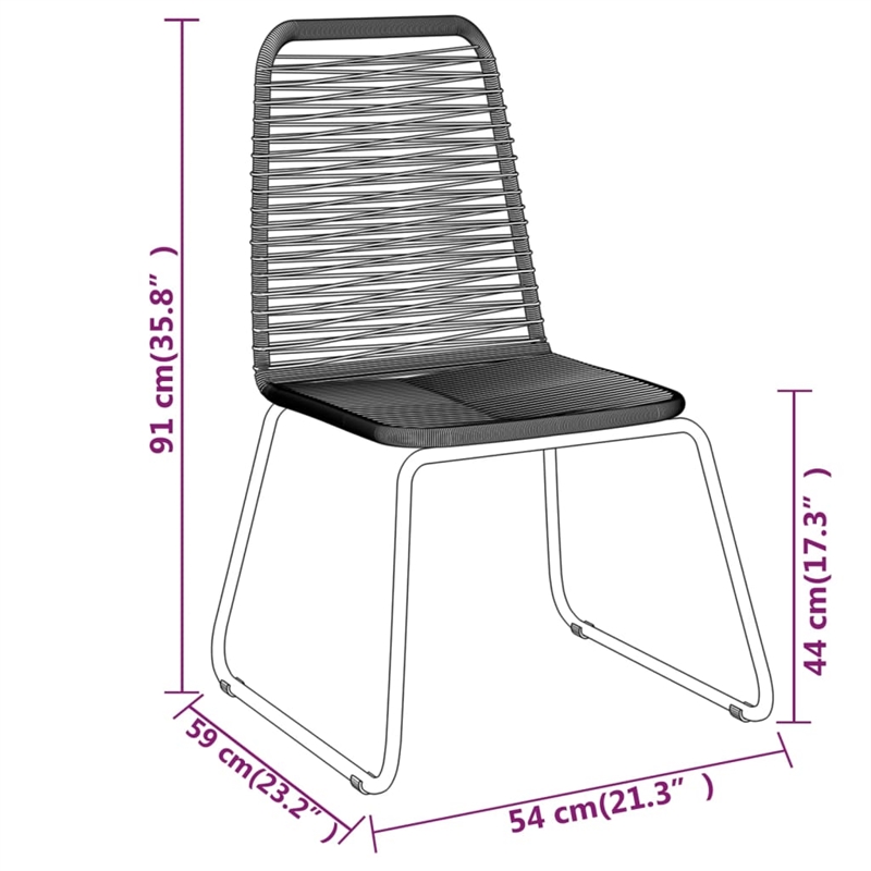 vidaXL Garden Dining Set in Black