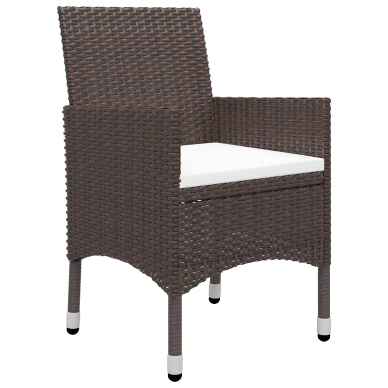 vidaXL Garden Dining Set in Brown/Cream White