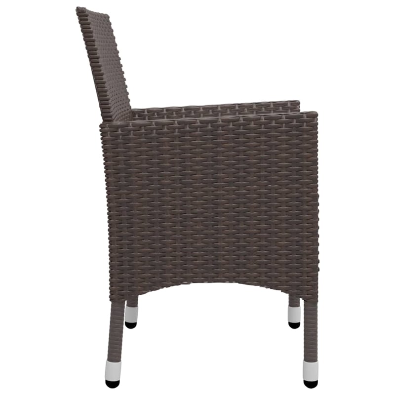 vidaXL Garden Dining Set in Brown/Cream White