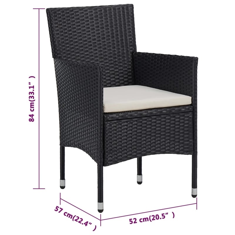 vidaXL Garden Dining Set in Brown/Cream White