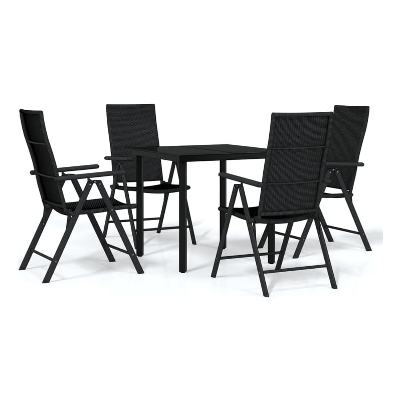 vidaXL Garden Dining Set in Black