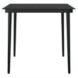 vidaXL Powder-Coated Steel & PE Rattan Garden Dining Set in Black