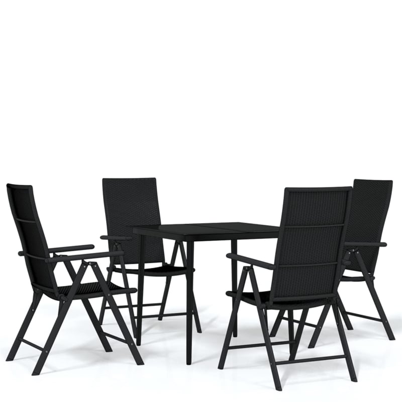 vidaXL Garden Dining Set in Black