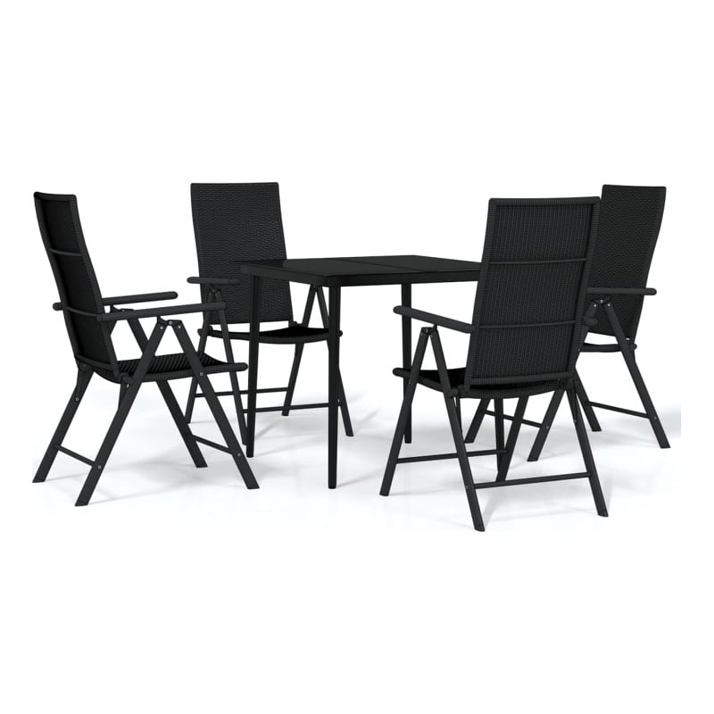vidaXL Garden Dining Set in Black