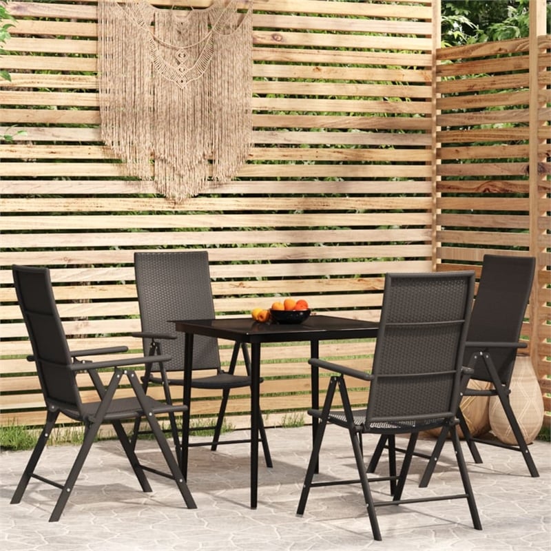 vidaXL Garden Dining Set in Black