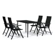 vidaXL Powder-Coated Steel Garden Dining Set in Black