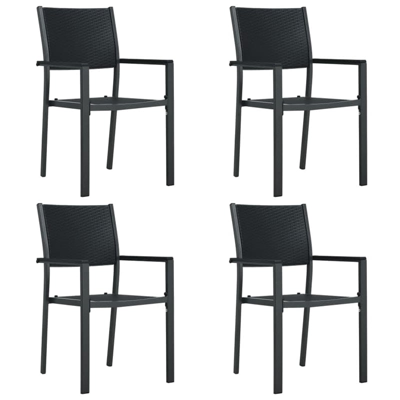 vidaXL Powder-Coated Steel Garden Dining Set in Black
