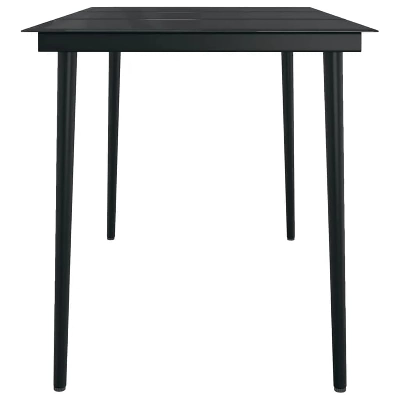 vidaXL Powder-Coated Steel Garden Dining Set in Black