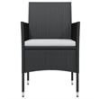 vidaXL PE Rattan & Powder-Coated Steel Garden Dining Set in Black